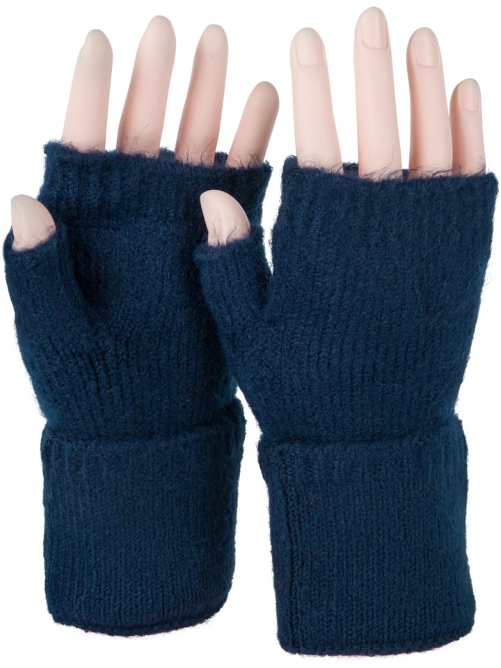 Fingerlose Strickhandschuhe in