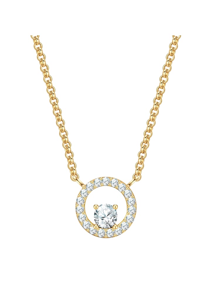 Kette aus Messing mit Zirkonia in gelbgold
