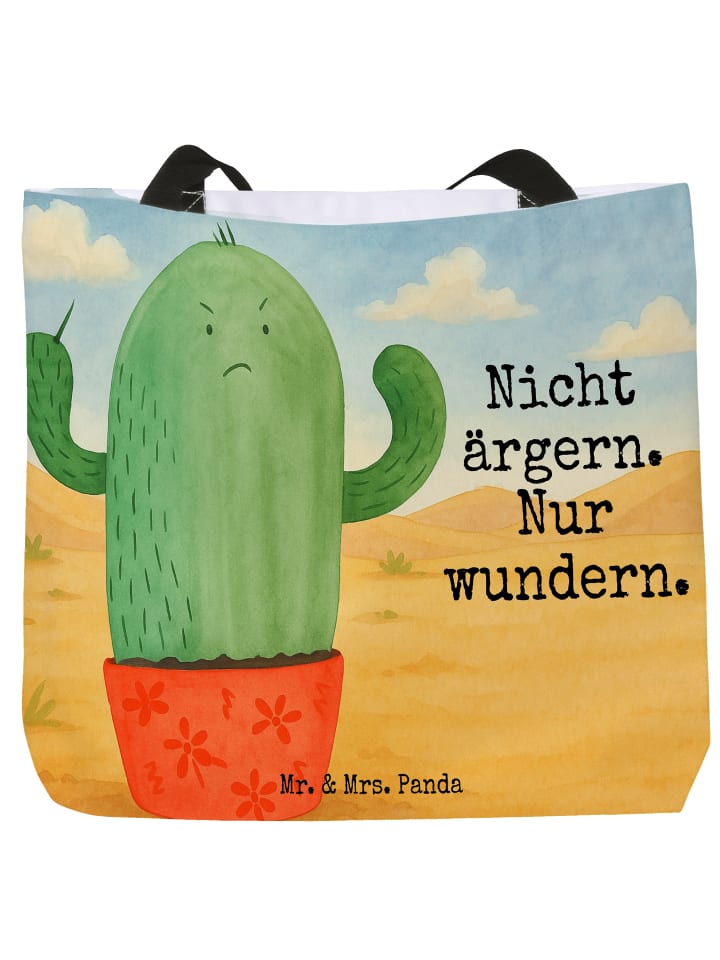 Tote Bag Kaktus Wut Design mit Spruch in Weiß