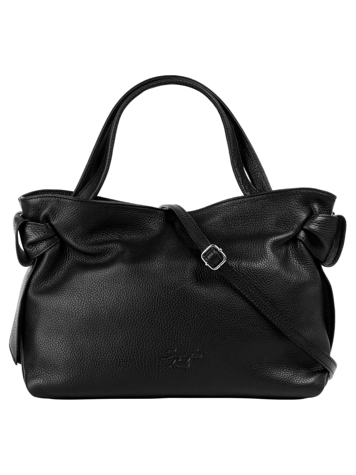 Handtasche echt Leder in schwarz