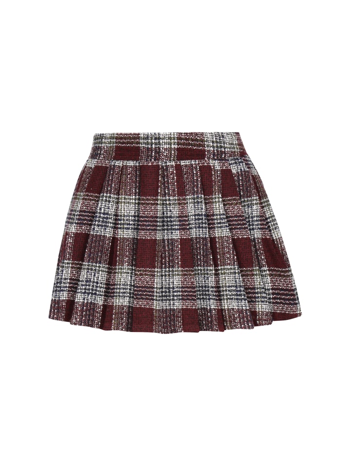 Women Skirt in burgundy check