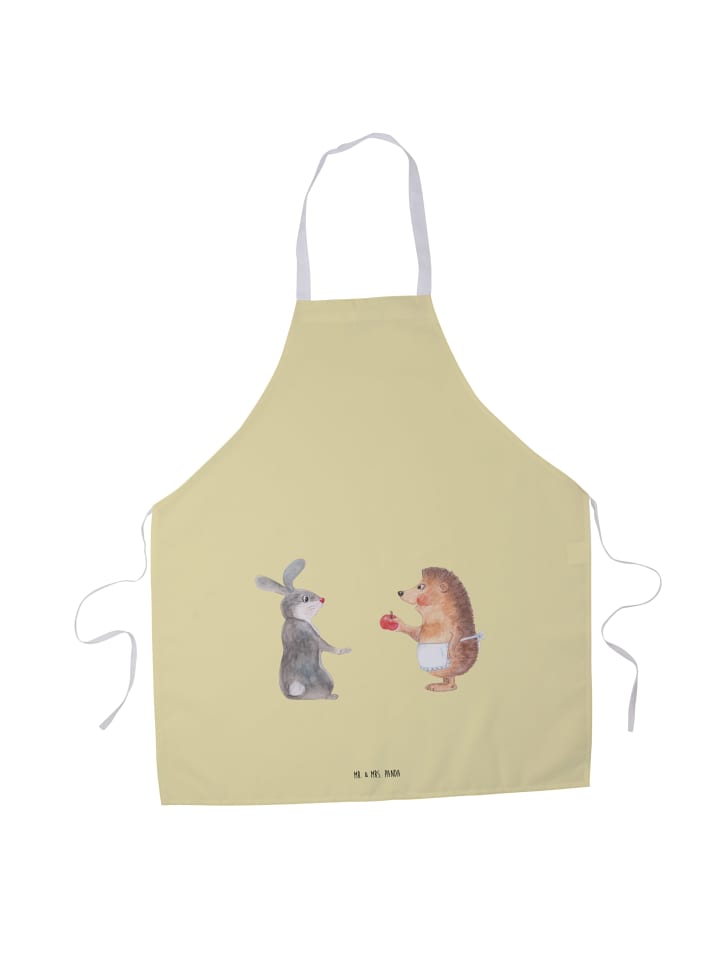 Schürze Hase Igel ohne Spruch in Gelb Pastell