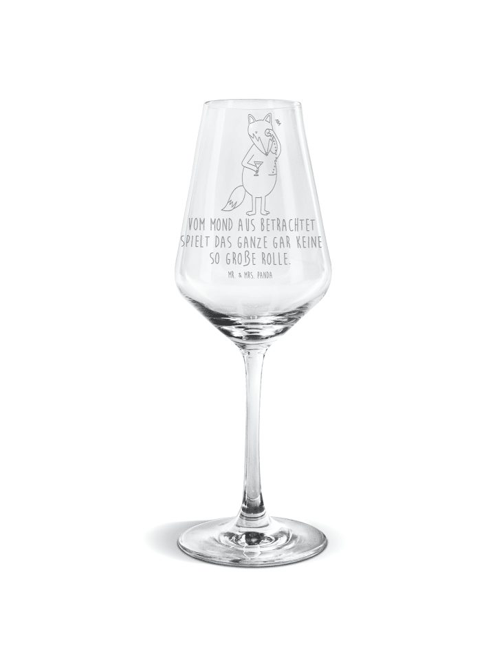 Weinglas Fuchs Lord mit Spruch in Transparent