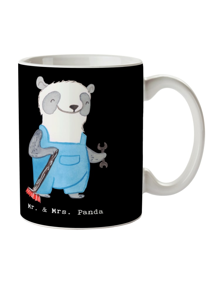 Kaffeetasse Hausmeister Herz ohne Spruch in Schwarz
