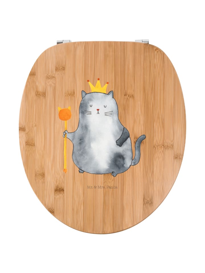 WC Brille Katze König ohne Spruch in Braun