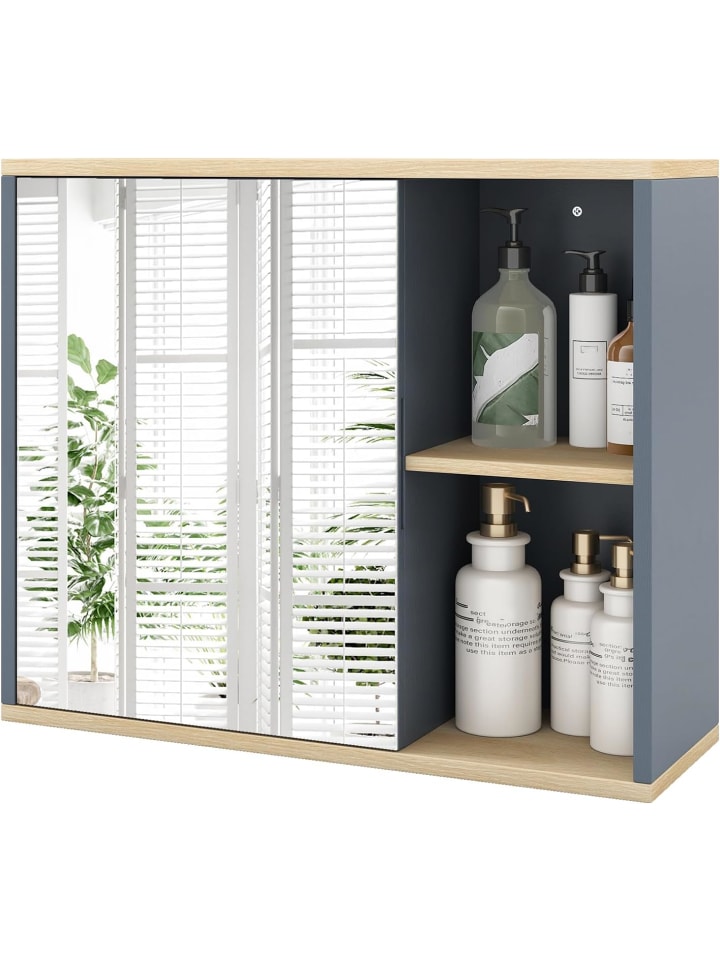Spiegelschrank Bad hängend 60 x 20 x 50 cm in Grau
