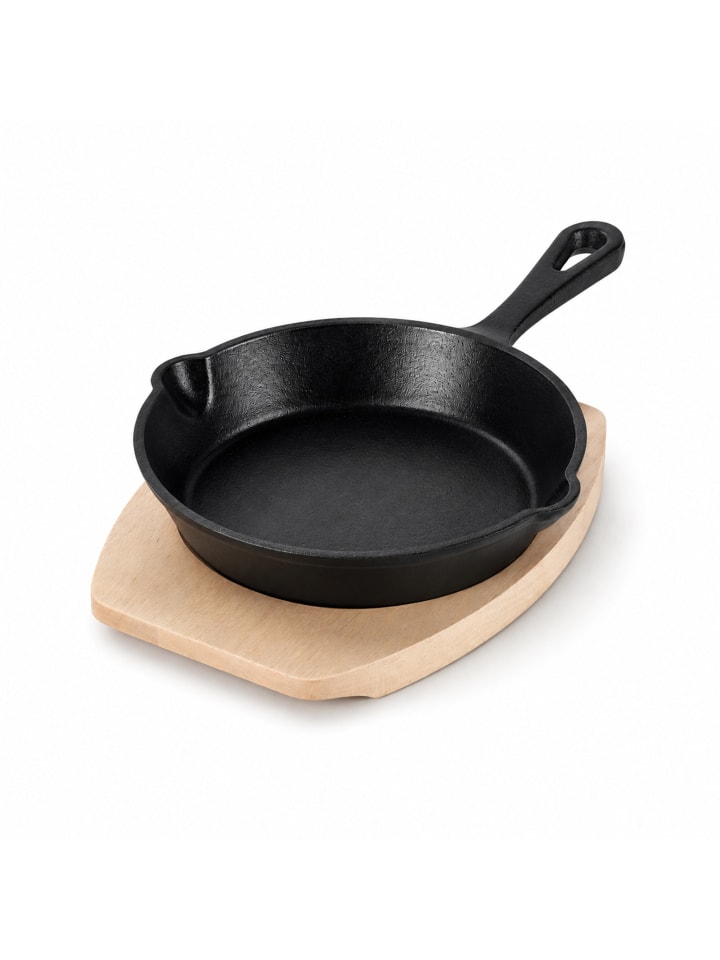 Gusseisenpfanne | Emaille Bratpfanne in Schwarz