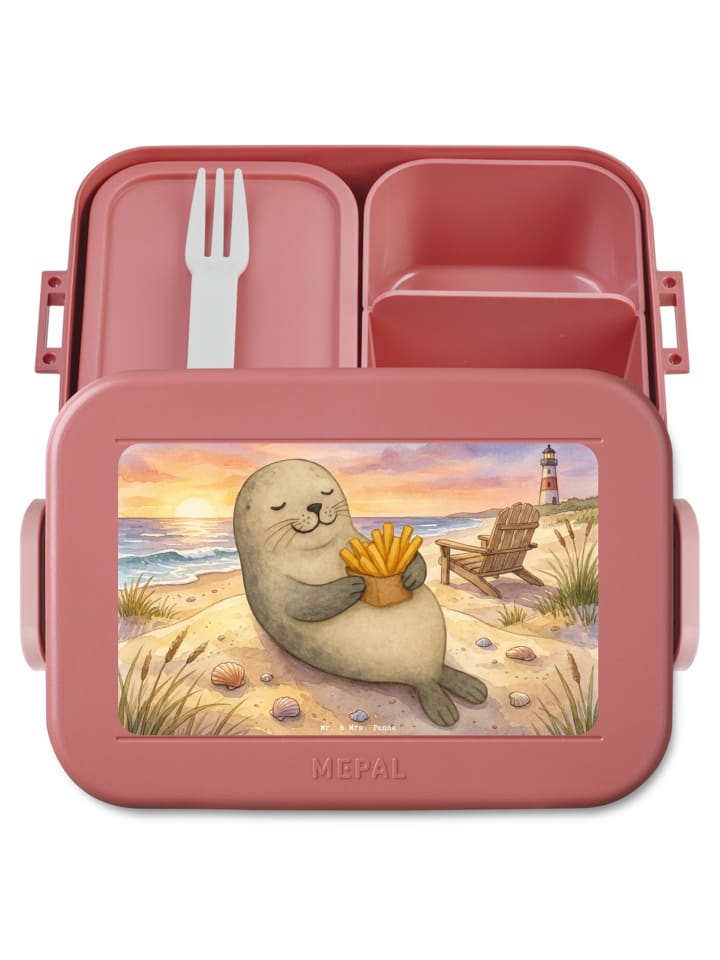 Lunchbox Robbe Pommes Design ohne Spruch in Rot Pastell