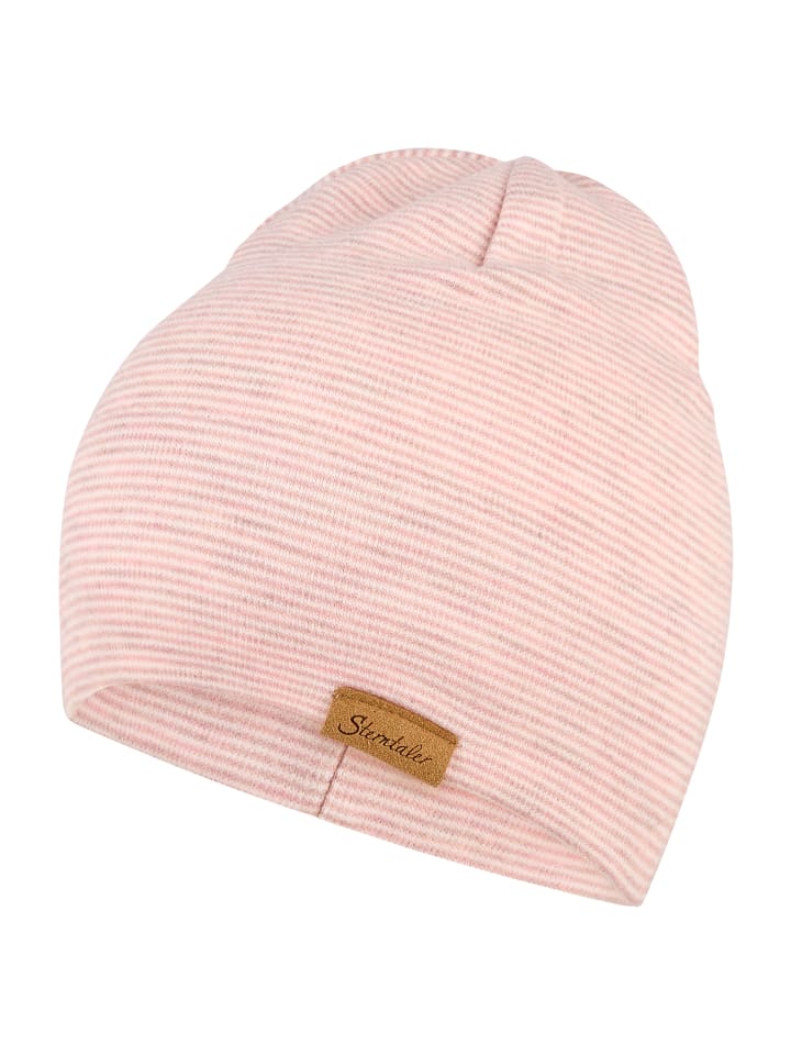 Beanie Streifen in rosa mel.