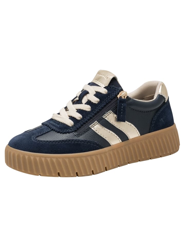 WIDE FIT Sneaker in NAVY/GOLD