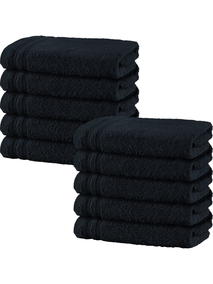 Badetuch 10er-Pack Heidelberg in schwarz