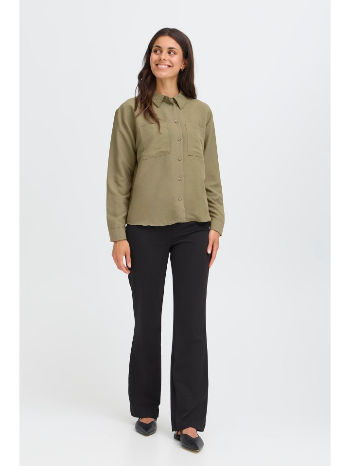 Langarm - Hemd FRGALA Loose fit in Dusty Olive