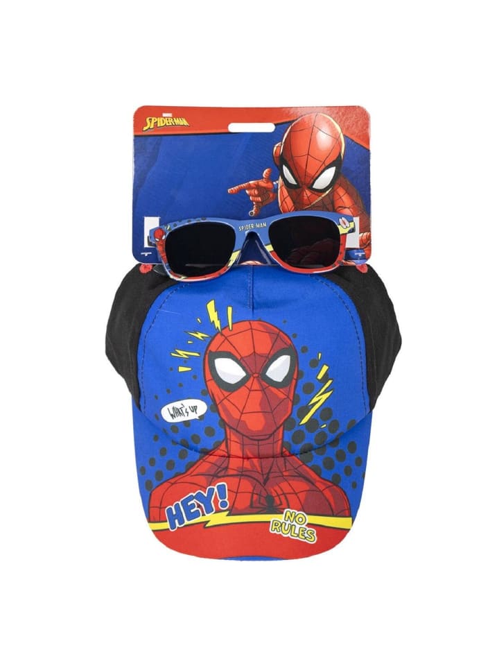 Spiderman Kinder Accessoire-Set – Cap & Sonnenbrille für sonnige Tage in Blau