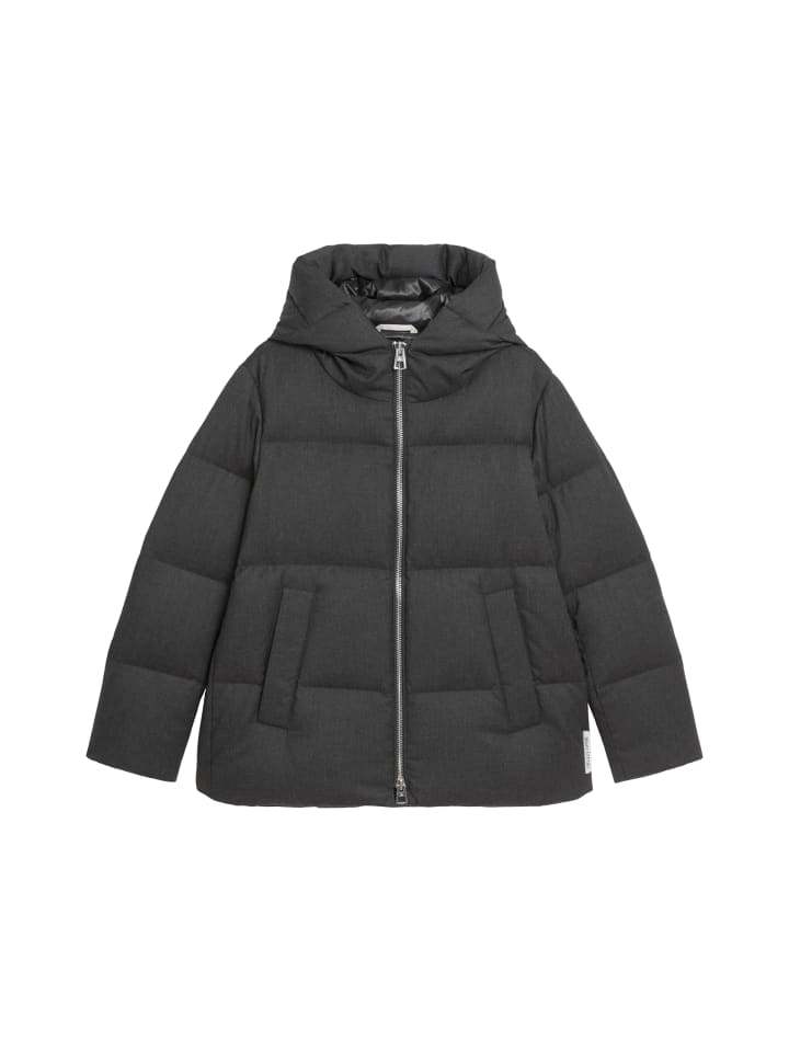 Daunen-Pufferjacke relaxed in Dark Grey Melange