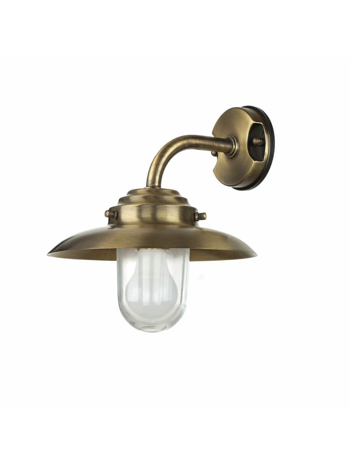Außen Wandlampe (B)30 x (H)27 cm in Messing Antik