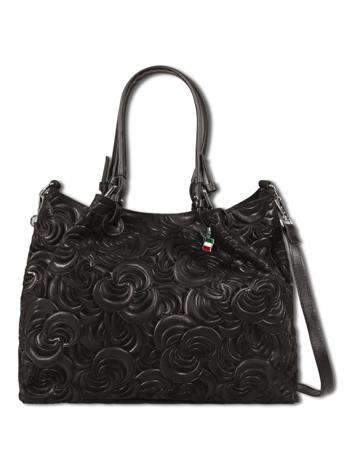 Florence Schultertasche Leder schwarz ca. 36cm