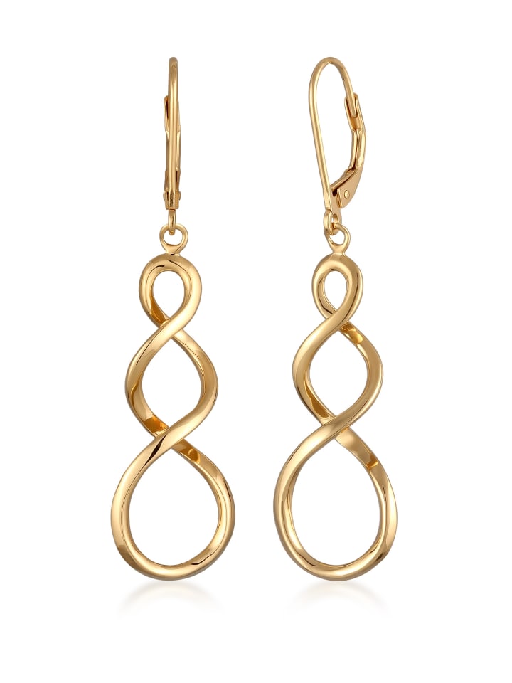 Ohrringe 925 Sterling Silber Spirale in Gold