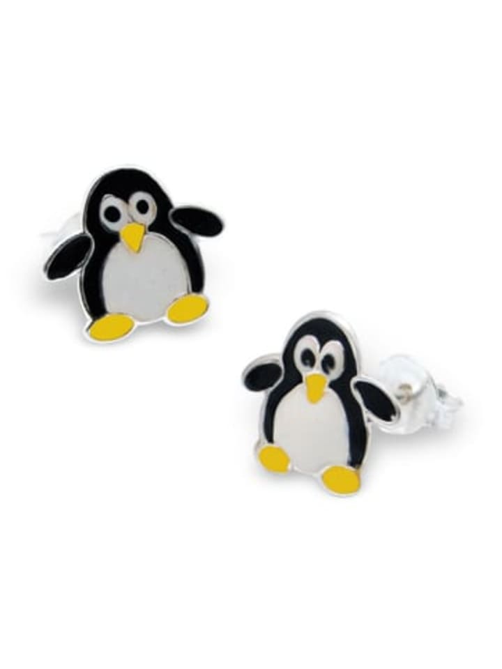 Silber Ohrringe 925 Pinguin 0,7 cm x 0,8 cm