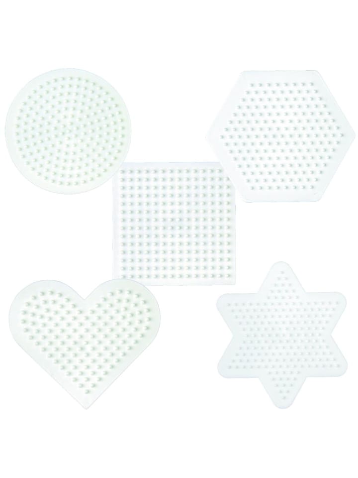 Stiftplatten-Set kleine Basics, weiß für Midi-Bügelperlen - ab 5 Jahren
