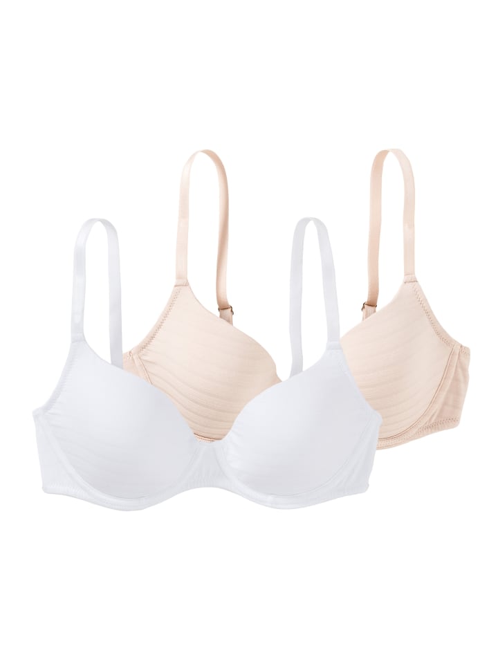 Schalen-BH Cotton & More in Weiß / beige