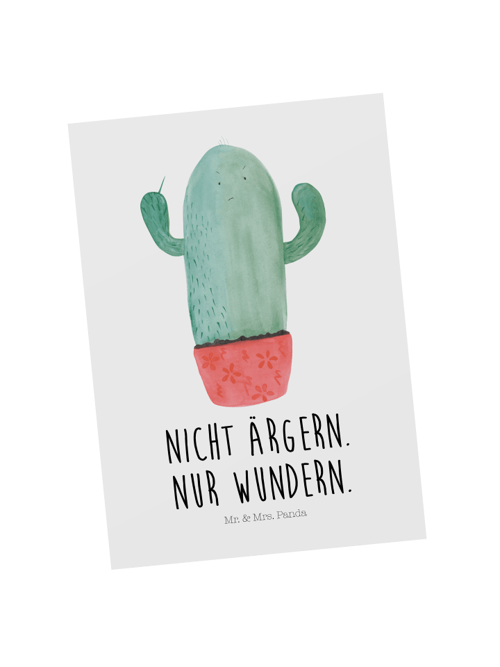 Postkarte Kaktus Wut mit Spruch in Weiß