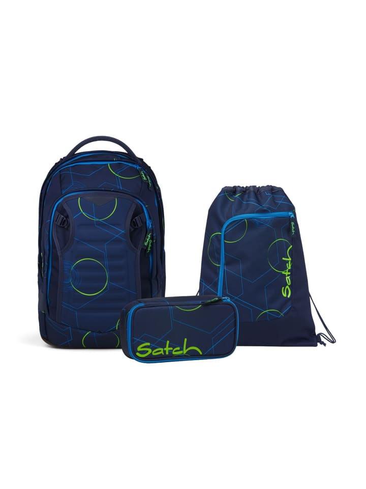 Schulrucksac-Setk MATCH PLUS "Blue Tech" 3-tlg. in Blau