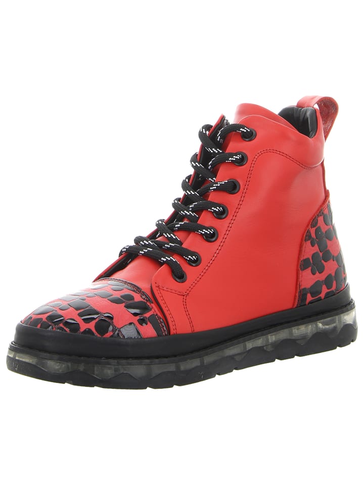 Schnürstiefelette in rot