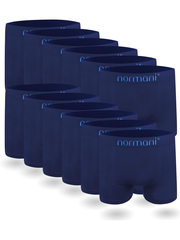 12 Stück Mikrofaser-Boxershorts für Herren in Blau