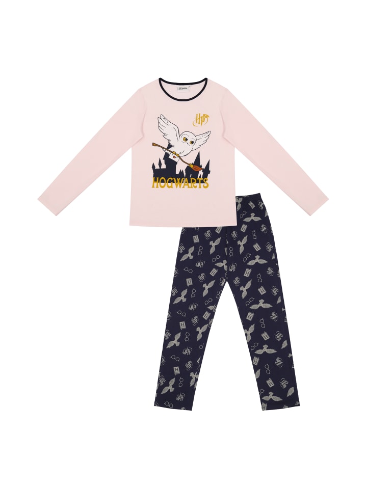 Harry Potter Mädchen Schlafanzug mit Hedwig Logo in rosa