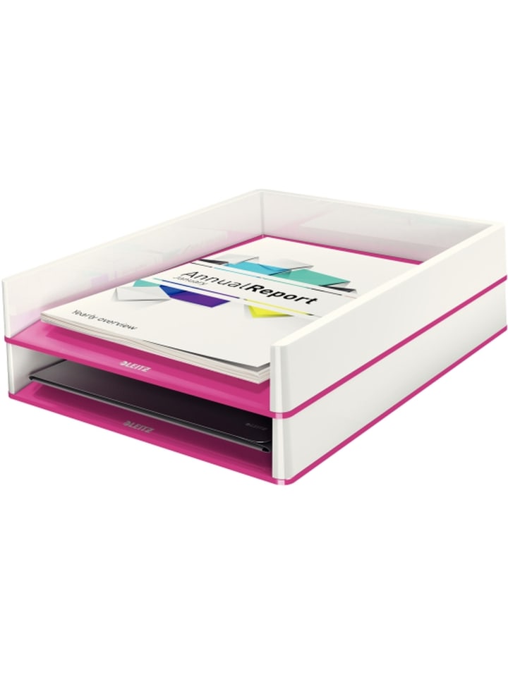Briefablage Wow Duo Colour A4 Polystyrol weiß/pink metallic
