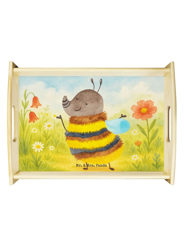 Tablett Hummel flauschig Design ohne Spruch in Weiß