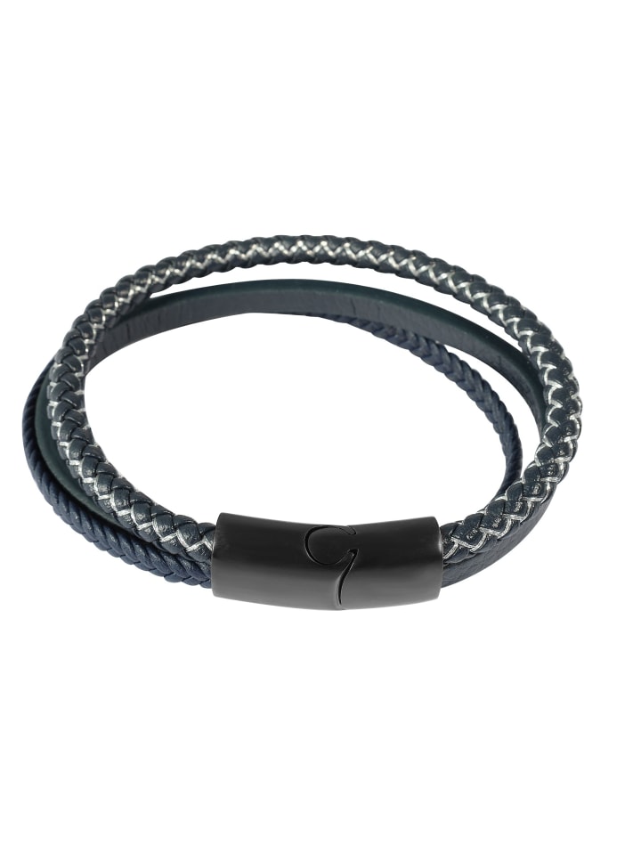 Herren Armband – Lederarmband aus Leder 21 cm in blau