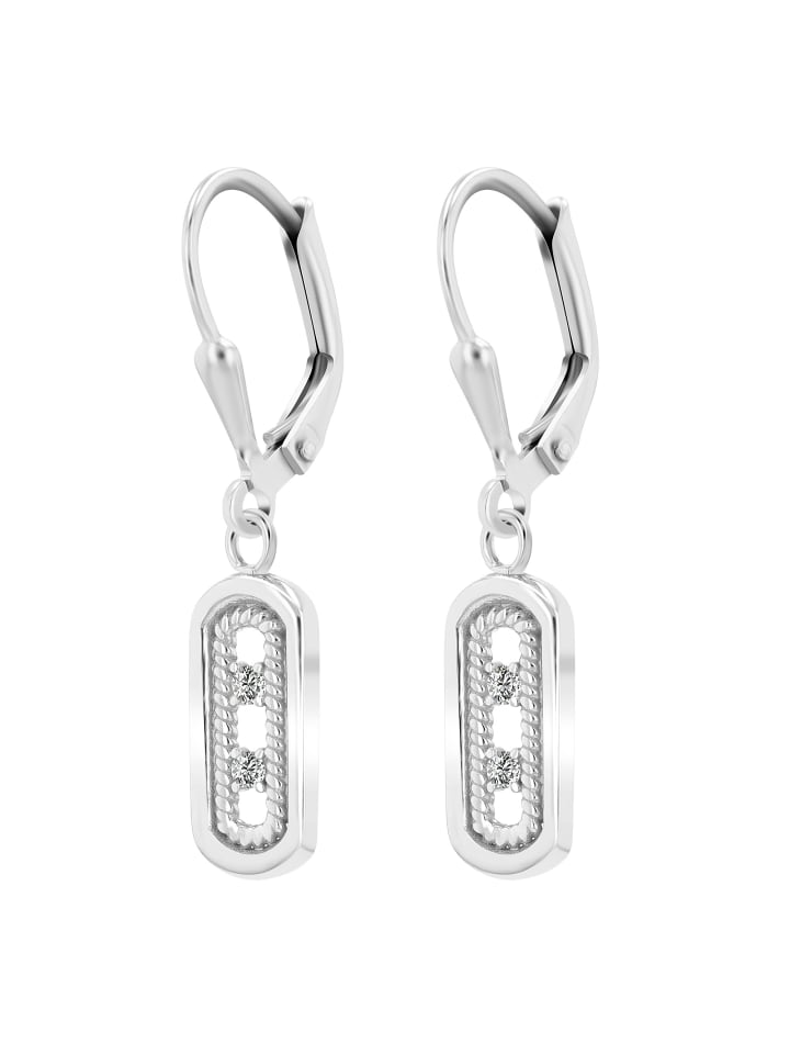 Damen Ohrhänger aus 925 Silber mit Zirkonia in silber