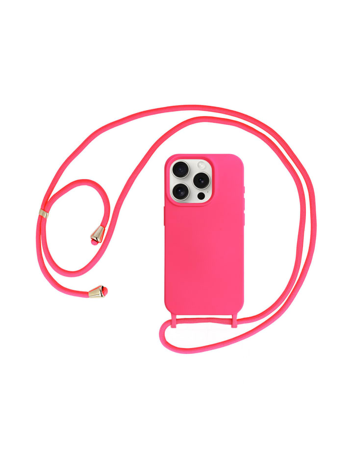 Handy Hülle Umhängehülle kompatibel mit Iphone 15 Pro Max Pink in Pink