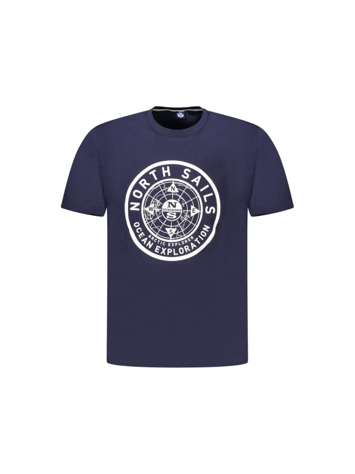 Blau Baumwolle Herren T-Shirt