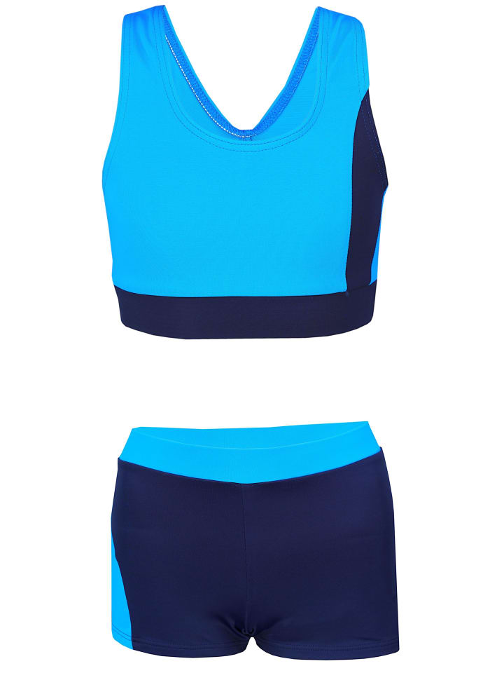 Mädchen Sport Bikini - Racerback Bustier & Badehose in dunkelgrün
