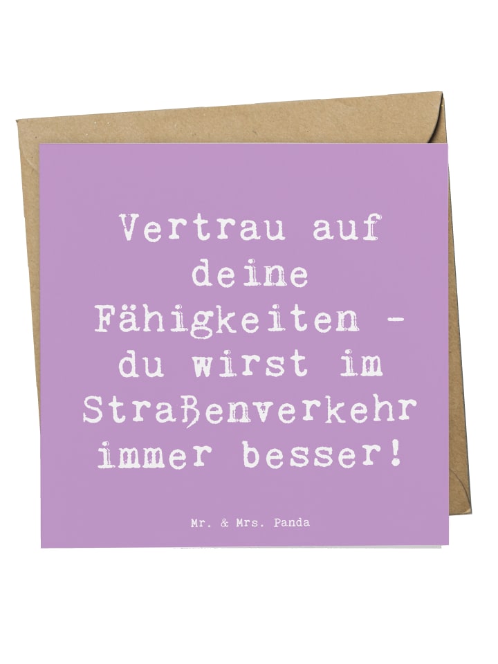 Deluxe Karte Spruch Erste Erfahrungen im Straße... in Lavendeltraum