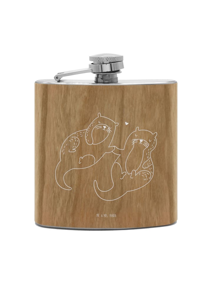 Feldflasche Otter Hände halten ohne Spruch in Braun