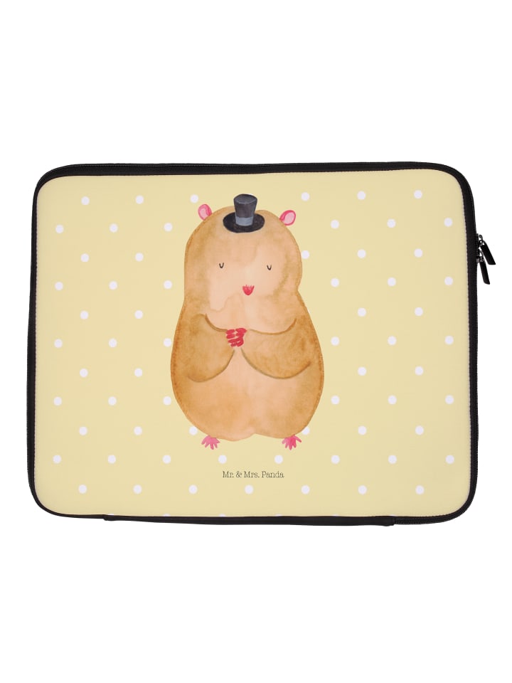 Laptop Tasche Hamster Hut ohne Spruch in Gelb Pastell