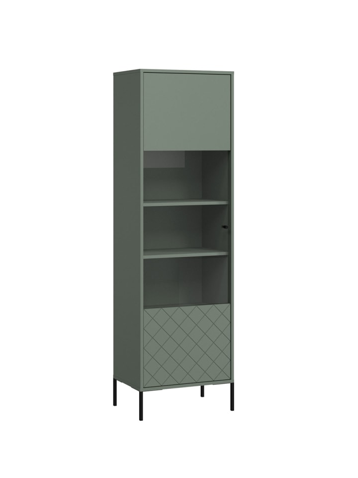 Vitrine Vitoria grün schwarz 54 / 38 / 180cm