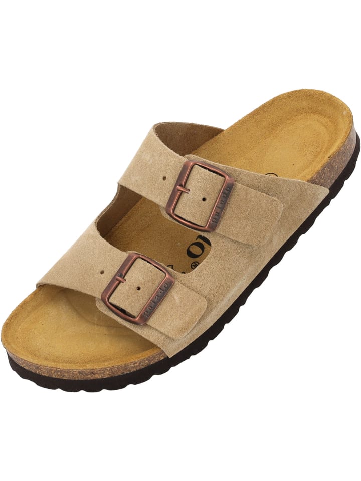 Pantoletten Korfu Velours Premium Leather in Cappuccino