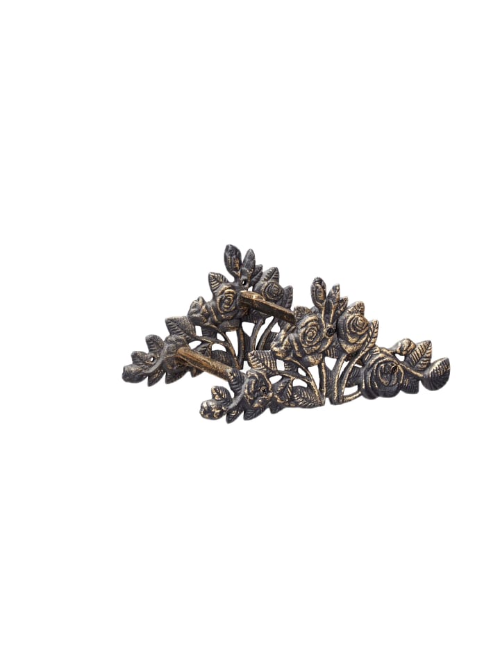 Schlauchhalter Rosenmotiv in Bronze