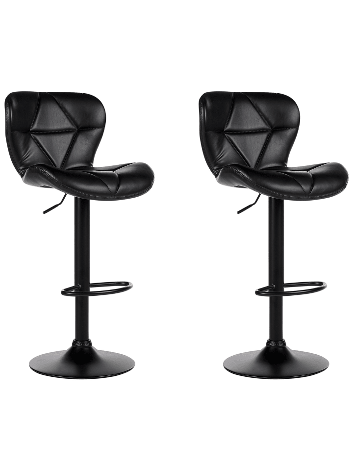 2er-Set Drehhocker VALETTA in Schwarz/Schwarz