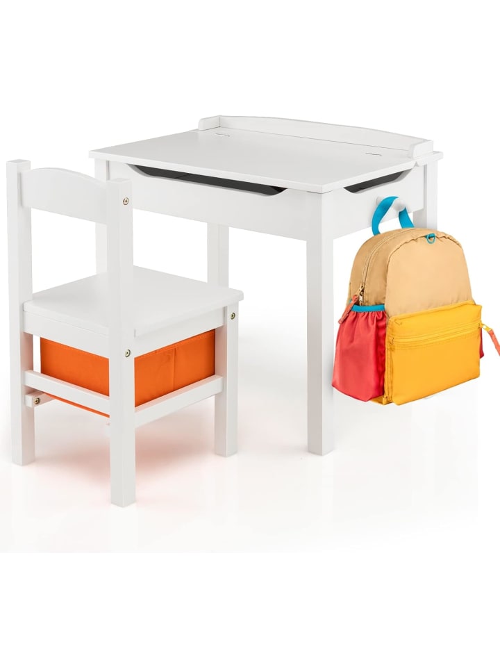 Kindertisch mit Stuhl in Weiß