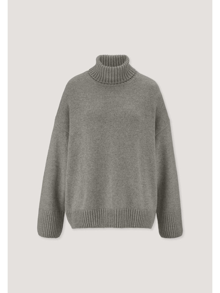 Hessnatur Strick Pullover Oversize aus Bio-Merinowolle mit Bio-Baumwolle in grau