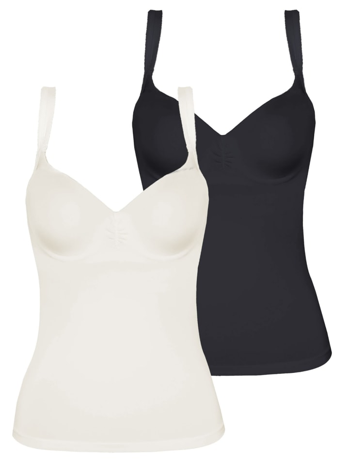 2er Pack BH Hemd Basic in cream schwarz