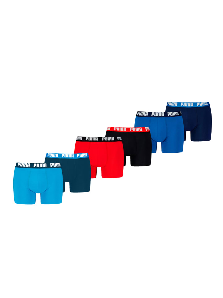 Boxershorts PUMA MEN EVERYDAY BASIC BOXERS 6P in Red / Blue