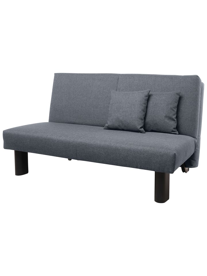 FALTSOFA Kalomira Bezug Flachgewebe Metall schwarz / denim
