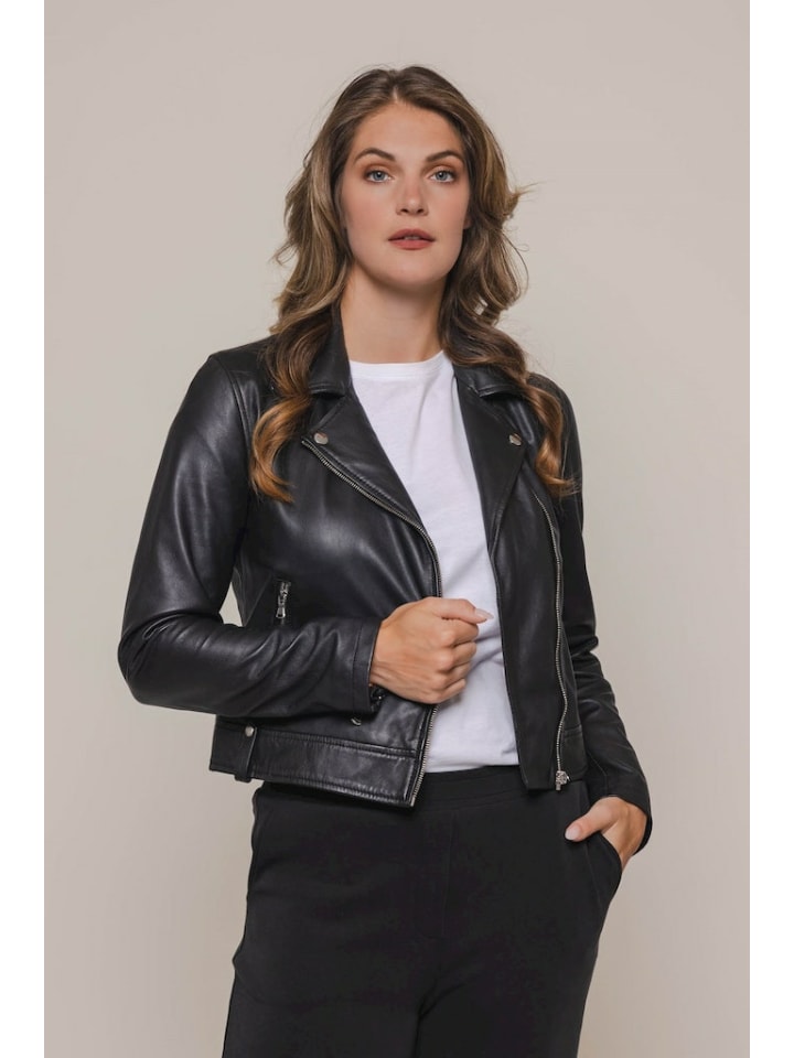 Lederjacke für Damen in schwarz