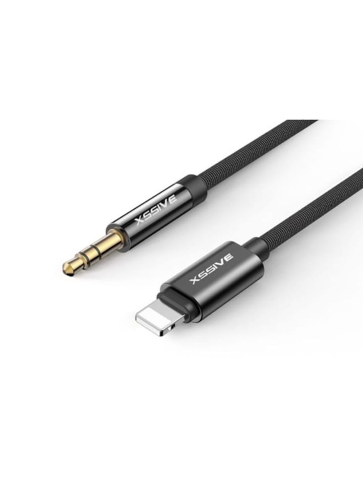1.2 Meter Audio Kabel 3,5mm Jack Aux Kabel Stecker zu 8-Pin in Schwarz
